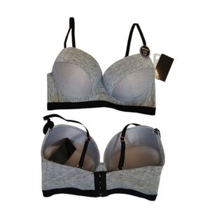 BODY FROSTING Grey & Black Sports Bra NWT 34C or 34D